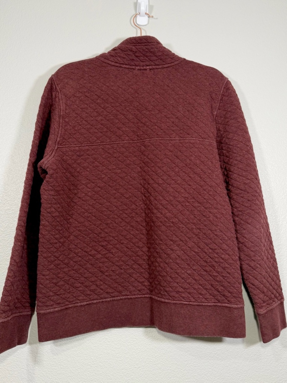 Patagonia Quilted Snap-T Pullover Sweatshirt Maroon Dark Ruby Cotton Women Med - Picture 9 of 9